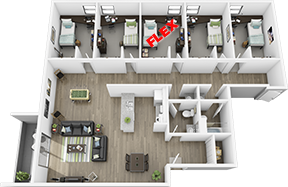4 BR Flat with Flex Room
